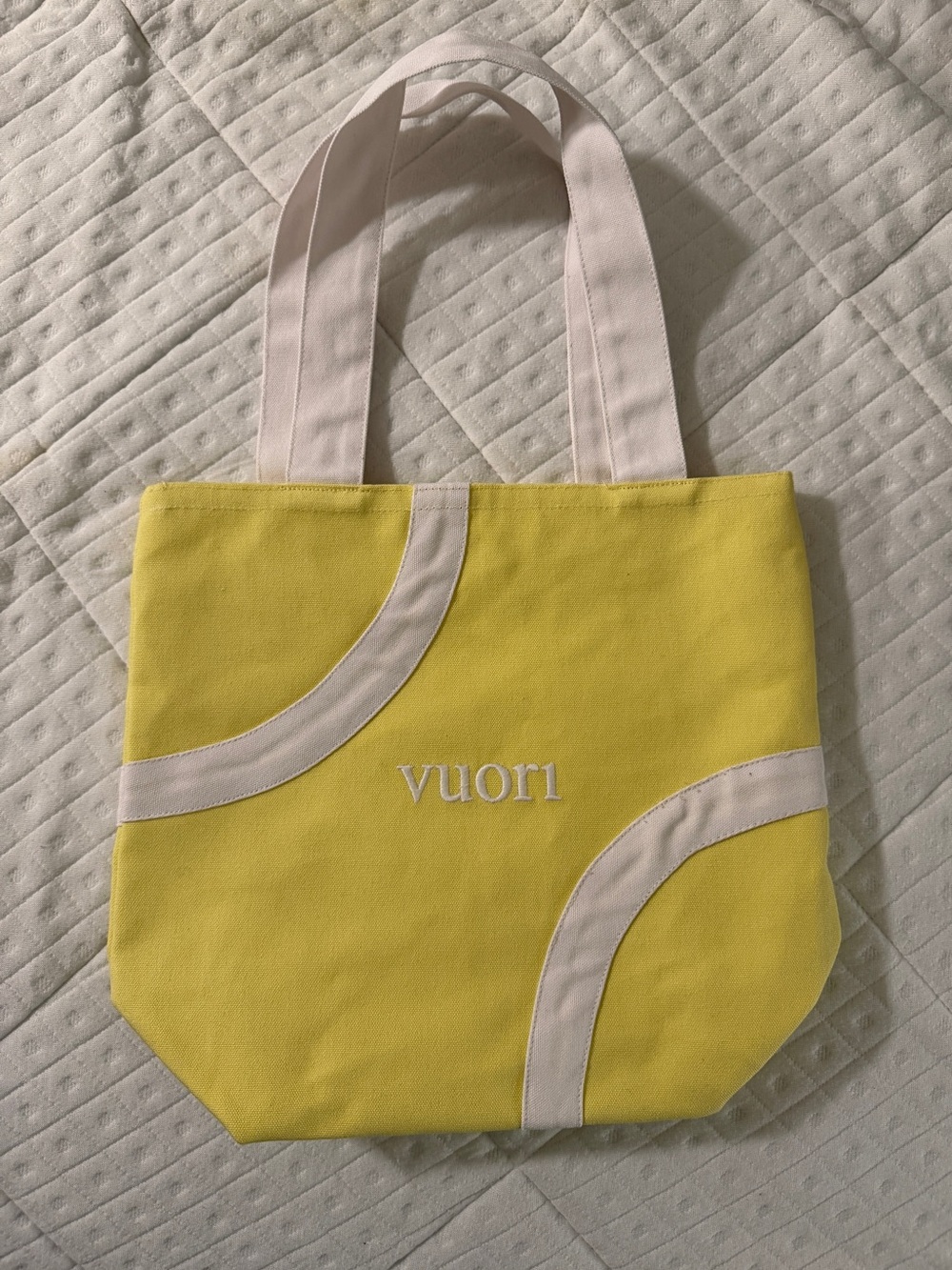 Brand-New Vuori Yellow Tennis Ball Canvas Tote with Cream Accents, US Open 🎾